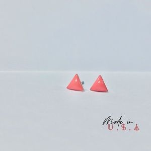 Petite Triangle Earrings - Pale Pink